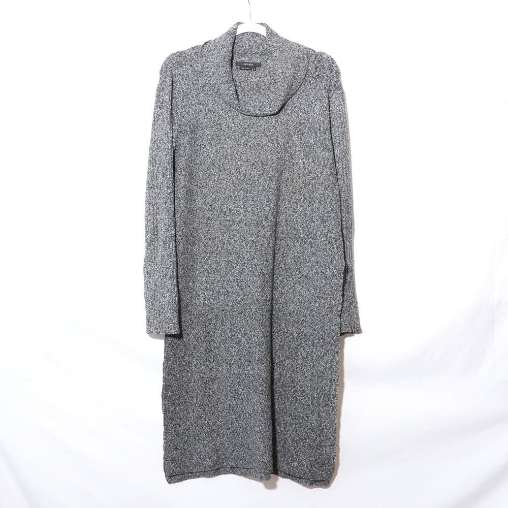 Vertigo Turtleneck Gray Long Pullover Tunic Sweater With Side Slits SIZE M